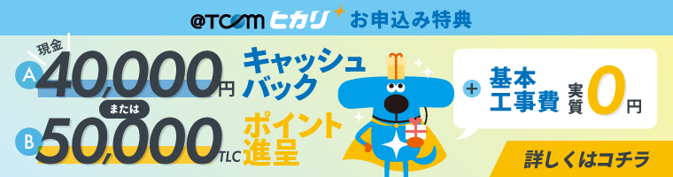 @T COM（アットティーコム）ヒカリお申込み特典