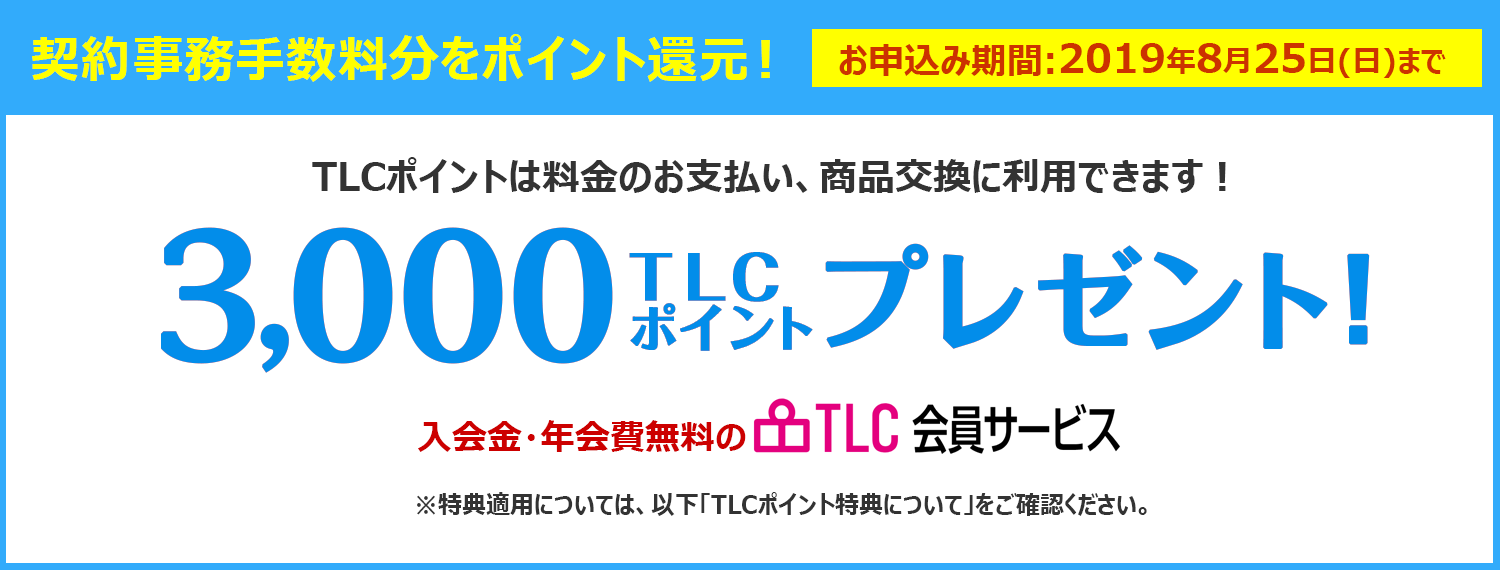 3000TLCポイントプレゼント!