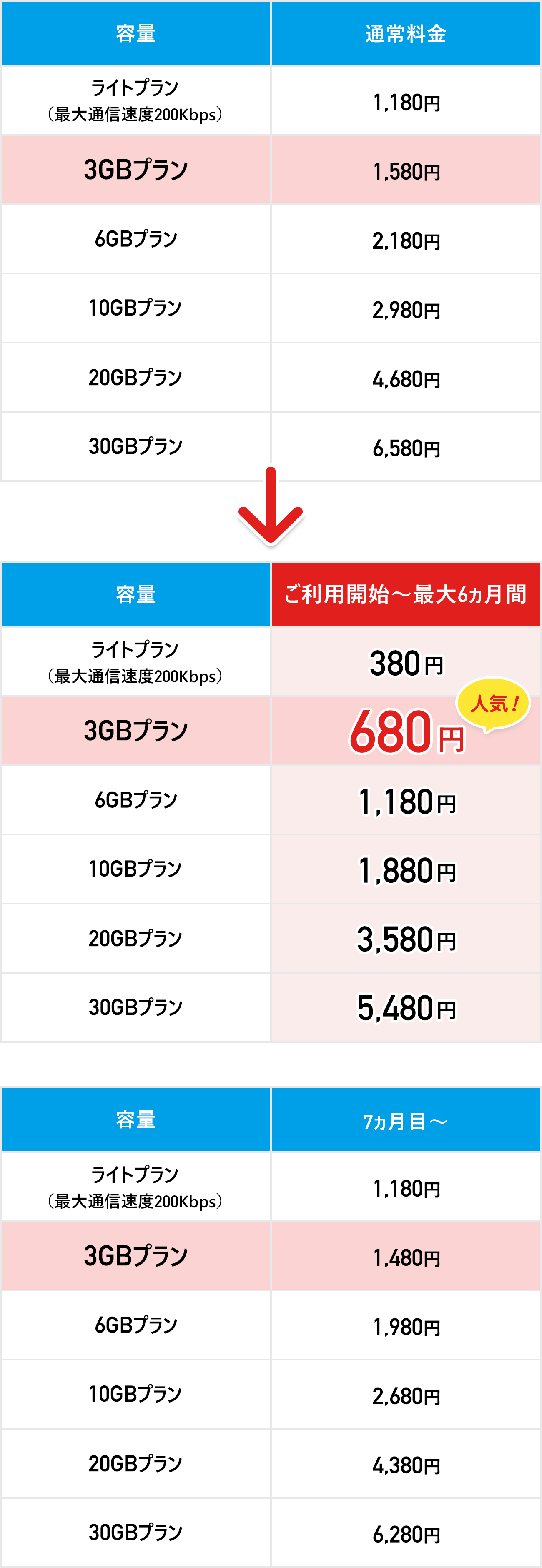 データ通信+音声通話/SMS