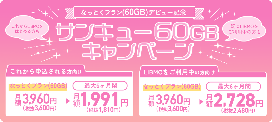 サンキュー60GBキャンペーン