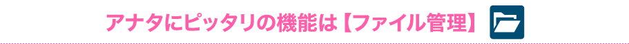 アナタにピッタリの機能【ファイル管理】