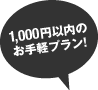 1,000円以内のお手軽プラン！