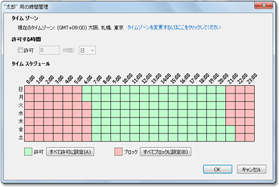 時間管理設定参考画像